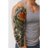 Geçici Balık ve Çiçek Kol Dövme Tattoo