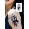 Geçici Çiçek Ve Yılan Figürlü Mini Dövme Tattoo
