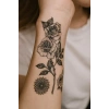 Geçici Gül Figürlü Mini Dövme Tattoo
