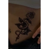 Geçici Gül Ve Yılan Figürlü Dövme Tattoo