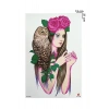 Geçici Kadın, Gül ve Baykuş Dövme Tattoo