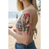 Geçici Kadın, Gül ve Baykuş Dövme Tattoo