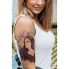 Geçici Kadın Modelli ve Geyik Dövme Tattoo