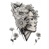 Geçici Kadın Ve Çiçek Figürlü Dövme Tattoo