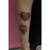Geçici Kalp Ve Çiçek Figürlü Dövme Tattoo