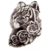 Geçici Kaplan Ve Çiçek Figürlü Dövme Tattoo