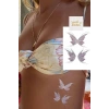 Geçici Kelebek Figürlü Simli Dövme Tattoo