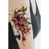 Geçici Kelebek Ve Çiçek Figürlü Dövme Tattoo