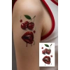 Geçici Kiraz Ve Dudak Figürlü Mini Dövme Tattoo