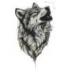 Geçici Kurt Figürlü Mini Dövme Tattoo