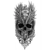 Geçici Kuru Kafa Figürlü Büyük Boy Dövme Tattoo