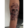 Geçici Kuru Kafa Figürlü Dövme Tattoo