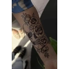 Geçici Kuru Kafa Ve Gül Figürlü Dövme Tattoo