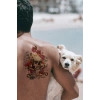 Geçici Kurukafa ve Çiçek Modelli Dövme Tattoo