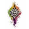 Geçici Pusula Figürlü Dövme Tattoo