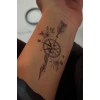 Geçici Pusula Figürlü Mini Dövme Tattoo