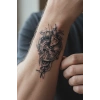 Geçici Pusula Figürlü Mini Dövme Tattoo