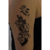 Geçici Silah Ve Çiçek Figürlü Dövme Tattoo