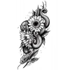 Geçici Yılan Ve Çiçek Figürlü Dövme Tattoo