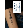 Gezegen Ve Ay Figürlü 12 Saat Sonra Kararan Geçici Dövme Tattoo