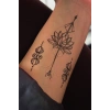 Göğüs Arası Lotus Geçici Dövme Tattoo
