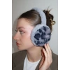 Gri Renk Leopar Detaylı Peluş Kulaklık