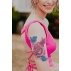Gül ve Kelebek Geçici Dövme Tattoo
