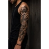 Gül Ve Tabanca Kol Geçici Dövme Tattoo
