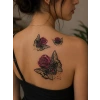 Güllü Kelebek Geçici Dövme Tattoo