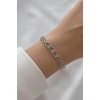 Gümüş Renk 14K Altın Kaplama Taşlı Bileklik