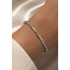 Gümüş Renk 14K Altın Kaplama Taşlı Bileklik