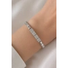 Gümüş Renk 14K Altın Kaplama Taşlı Bileklik
