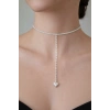 Gümüş Renk 14K Altın Kaplama Vip Choker Kolye