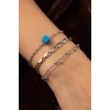 Gümüş Renk 3lü Çelik Bileklik Set