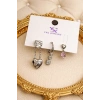 Gümüş Renk 3lü Ysx Küpe Set