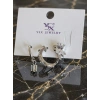 Gümüş Renk 3lü Ysx Küpe Set