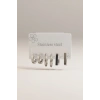 Gümüş Renk 6lı Karışık Şekilli Çelik Küpe Set