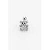 Gümüş  Renk Ayıcık Figürlü   Taşlı Cerrahi Çelik Tragus/Kıkırdak Küpe/Piercing (Tek)