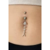 Gümüş Renk Balıık Kılçığı Figürlü Cerrahi Çelik Göbek Piercing
