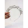 Gümüş Renk Birthday Princess Yazılı Taç