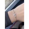 Gümüş Renk Boncuk Detaylı Çelik Bileklik