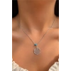 Gümüş Renk Boncuk Detaylı Kolye