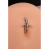 Gümüş Renk Burgulu Halka Cerrahi Çelik Göbek Piercing