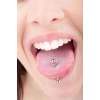 Gümüş Renk Cerrahi Çelik Ucu Toplu Dil Dudak Piercingi  (6MM)