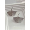 Gümüş Renk Çiçek Figürlü Küpe (Çift)
