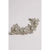Gümüş Renk Çiçek Figürlü Taş Detaylı Ear Cuff (Tek)