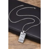 Gümüş Renk Erkek Zincir Çelik Kolye (60cm)