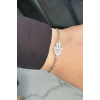 Gümüş Renk Fatma Ana Eli Figürlü Çelik Bileklik