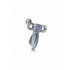 Gümüş Renk Fiyonk Figürlü Taşlı Cerrahi Çelik Tragus/Kıkırdak Küpe/Piercing (Tek)