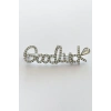 Gümüş Renk Good Luck Yazılı Taşlı Broş